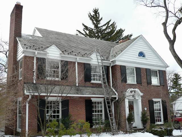Poor roof design and ice dams