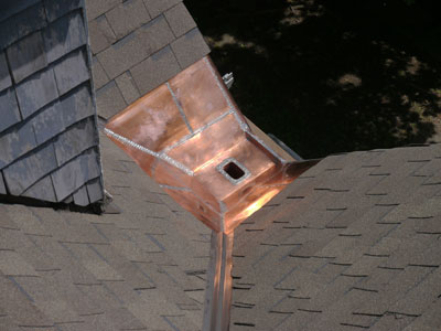Valleys with new copper flashing